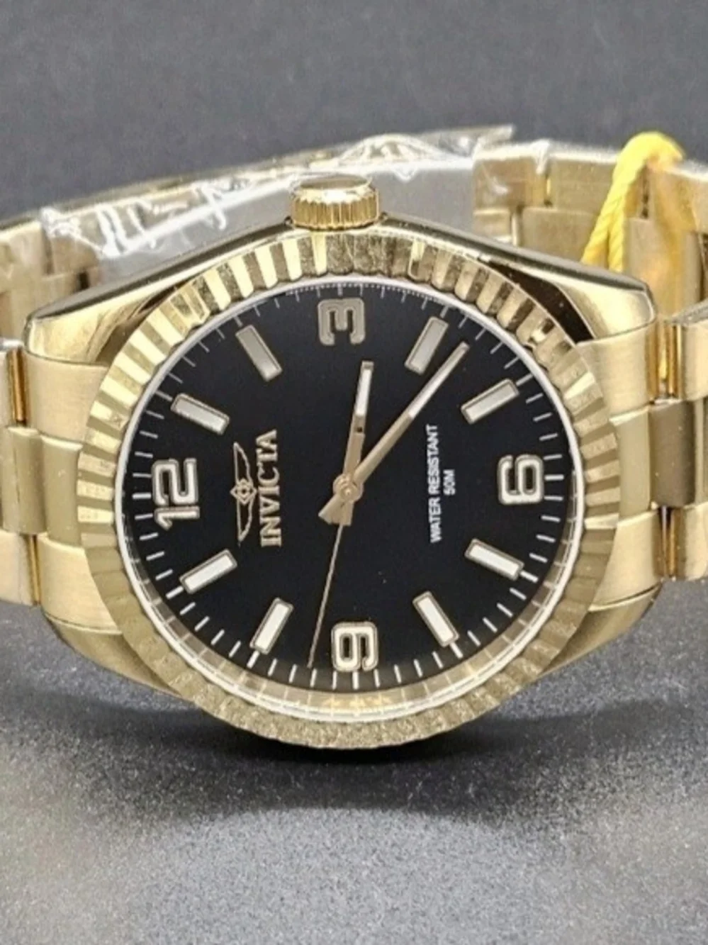Invicta Gold and Black Stainless Steel Men's Watch
